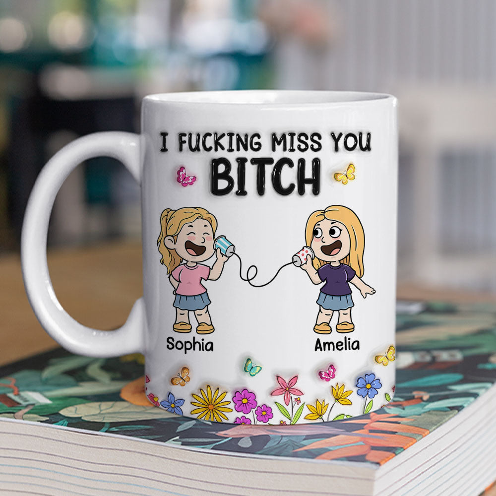 Wish You Were On My End - Personalized Custom 3D Inflated Effect Mug