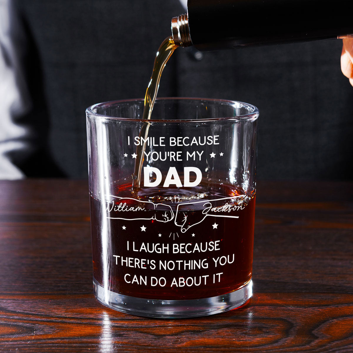 I Smile Because You Are My Brother - Personalized Custom Whiskey Glass