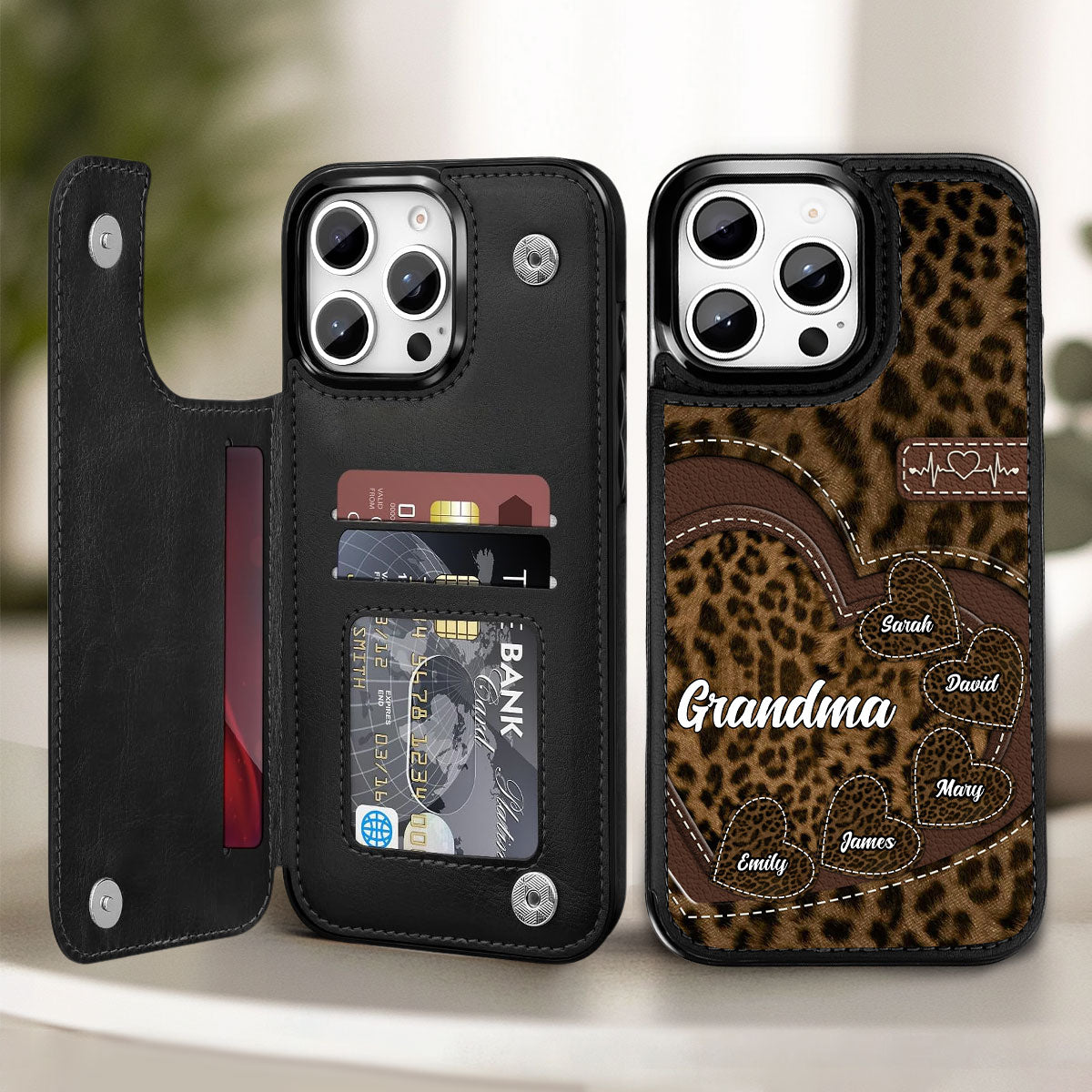 Grandma Sweethearts - Personalized Custom Leather Phone Case