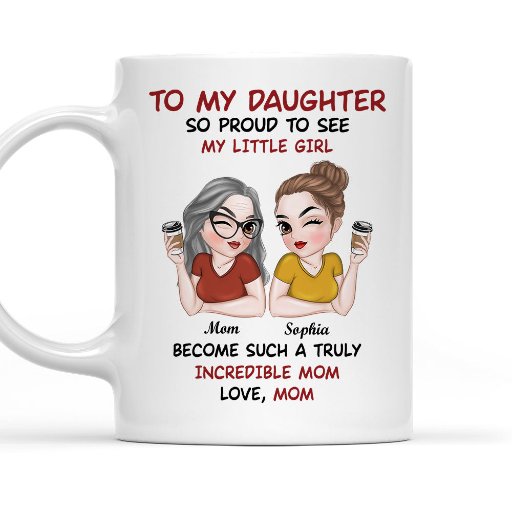 Forever My Daughter Forever My Heart - Personalized Custom Coffee Mug