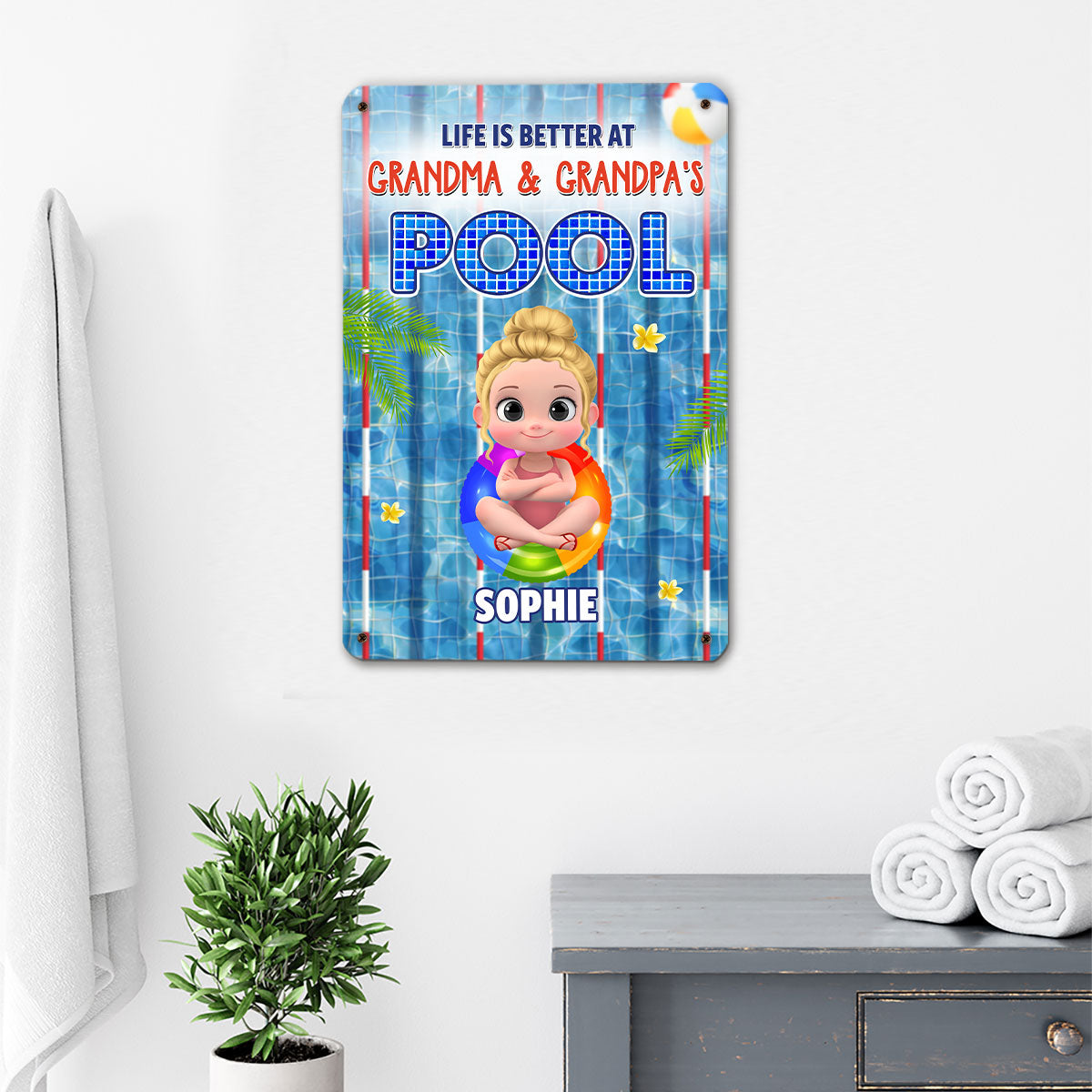 Time For The Beach - Personalized Custom Metal Sign