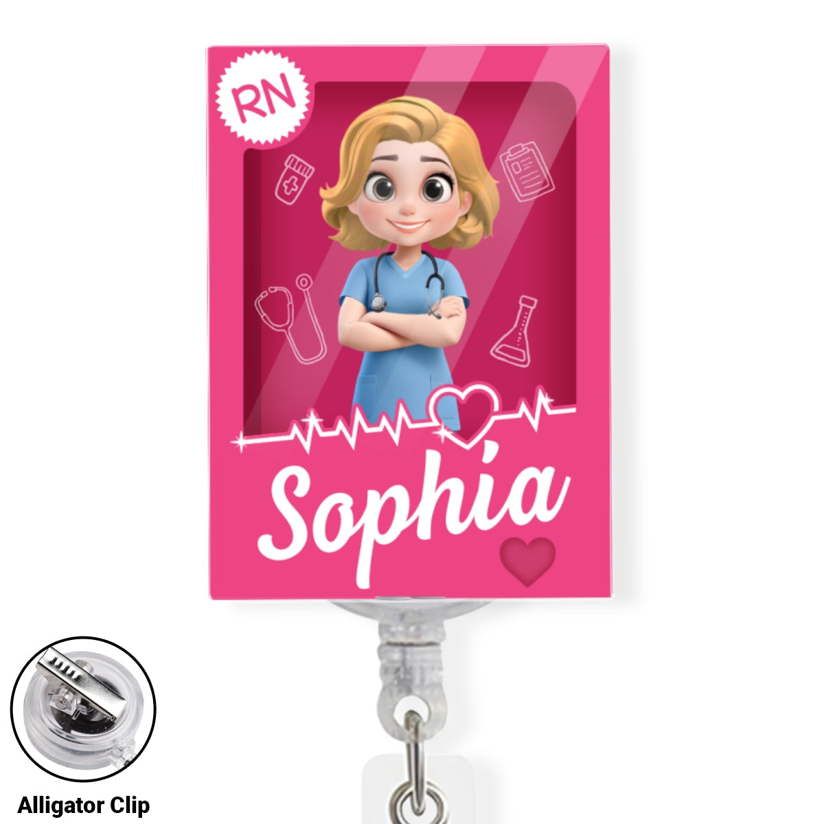 I Am Proud Nurse - Personalized Custom Acrylic Badge Reel