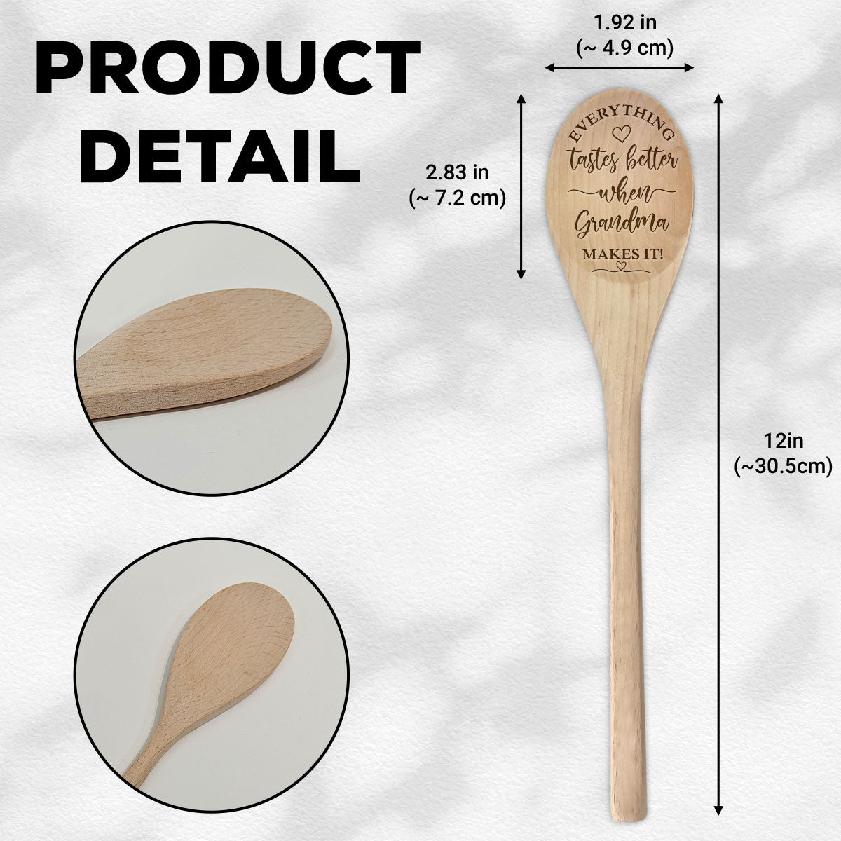 Everything Tastes Better When Grandma Makes It - Personalized Custom Engraved Wooden Spoon
