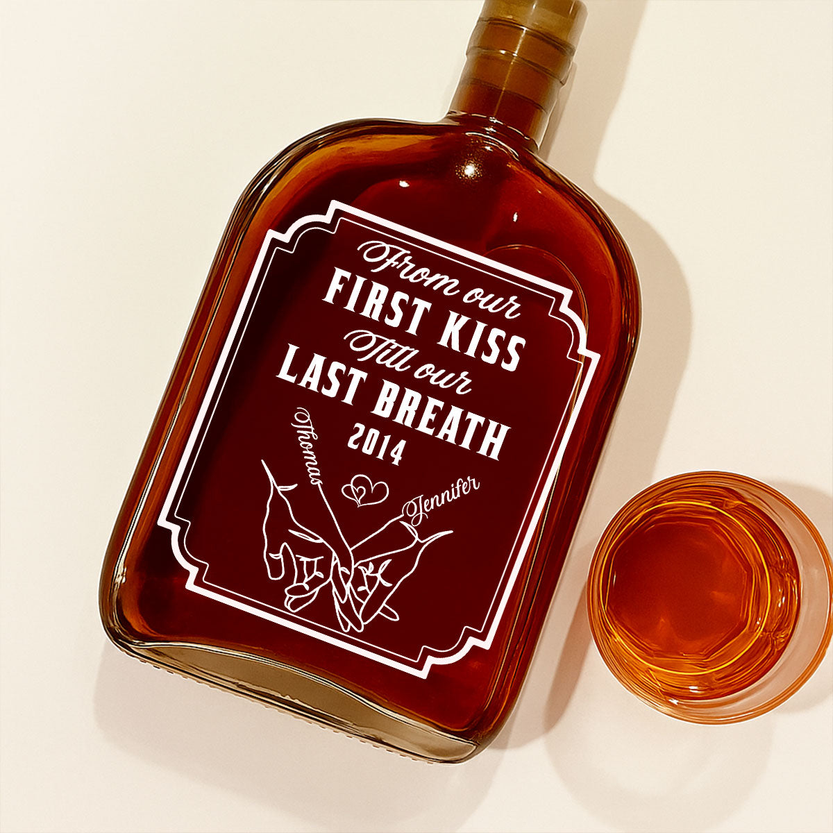From Our First Kiss Till Our Last Breath - Personalized Custom Spirits Decanter