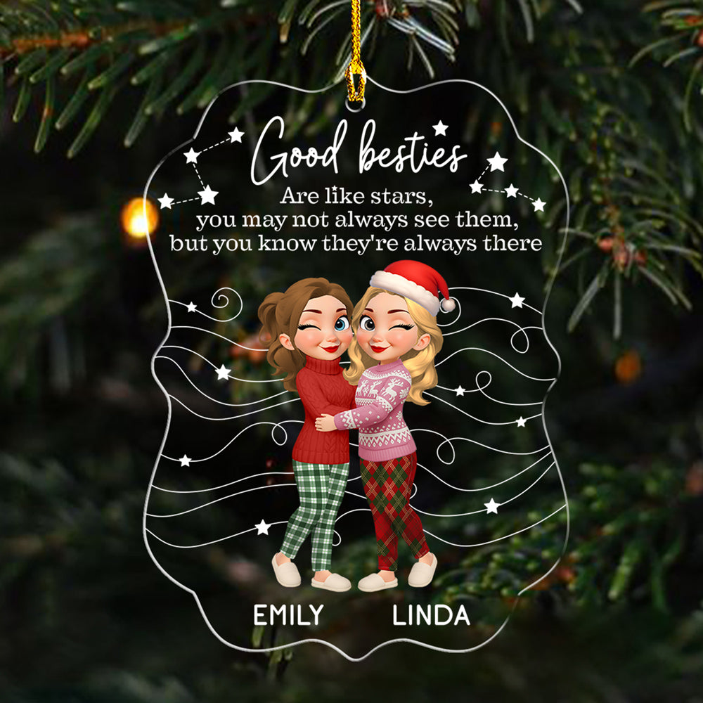 Friends Like Stars Always There - Personalized Custom Acrylic Ornament