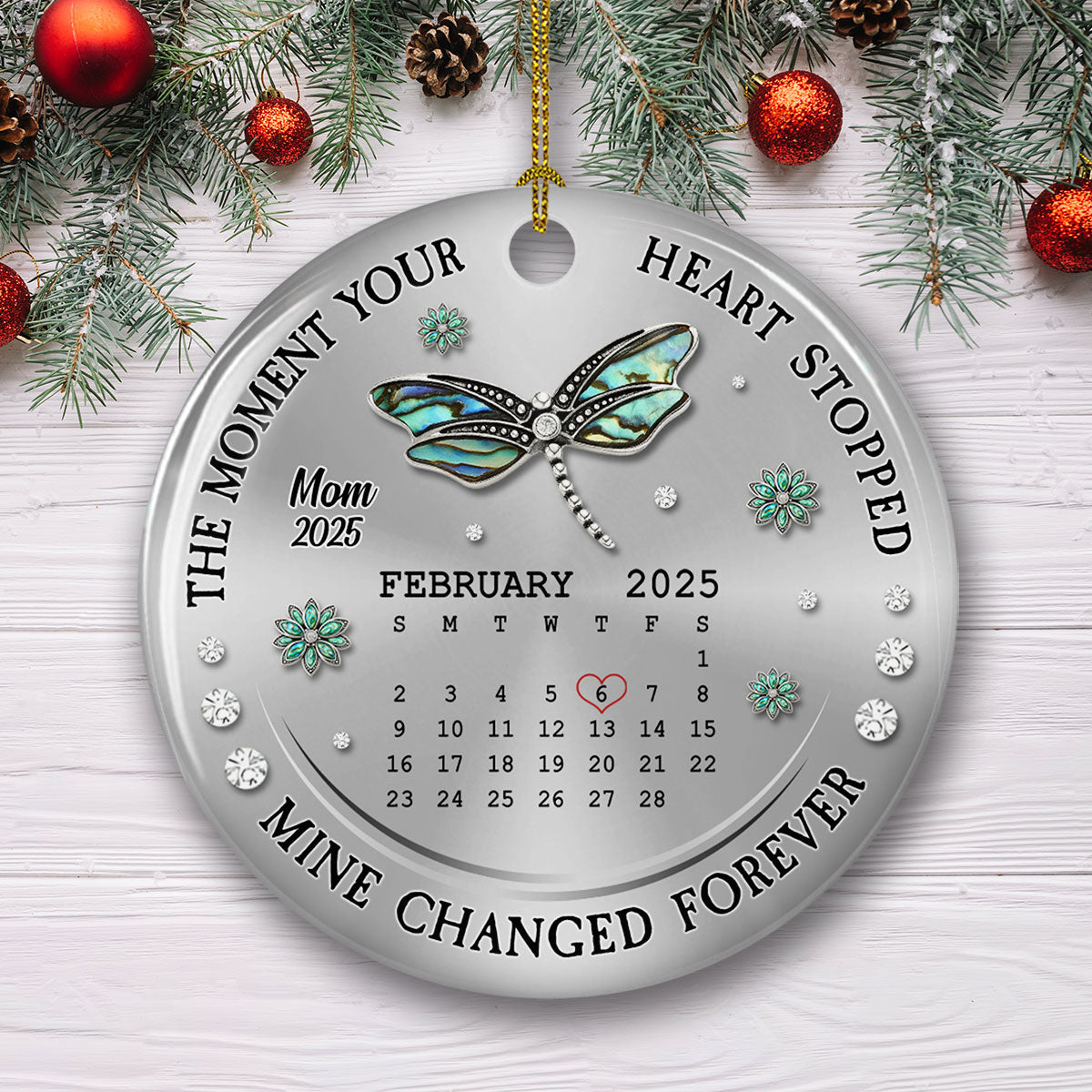Mine Changed Forever - Personalized Custom Ceramic Ornament