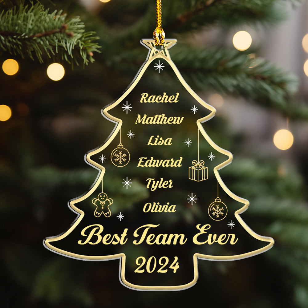 Best Team Ever Tree - Personalized Custom Acrylic Ornament