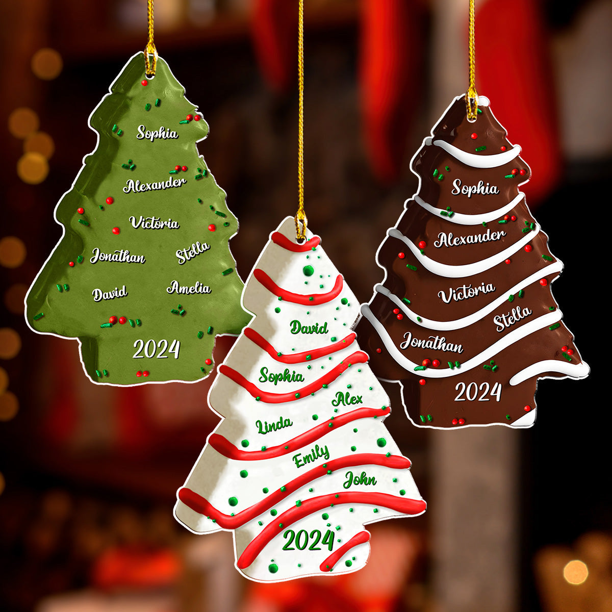 Christmas Tree Cake Full Color - Personalized Custom Acrylic Ornament