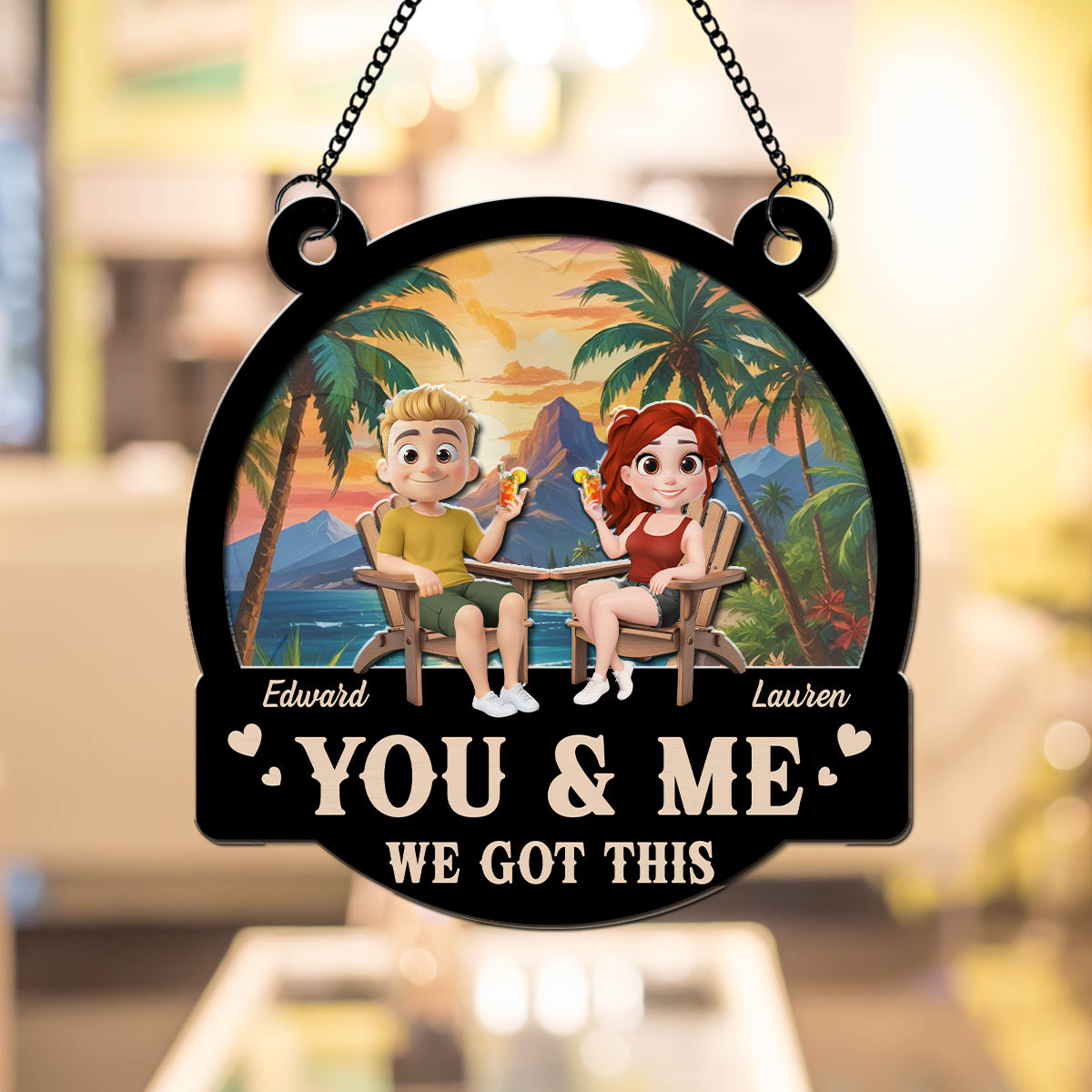 Summer You And Me - Personalized Custom Suncatcher