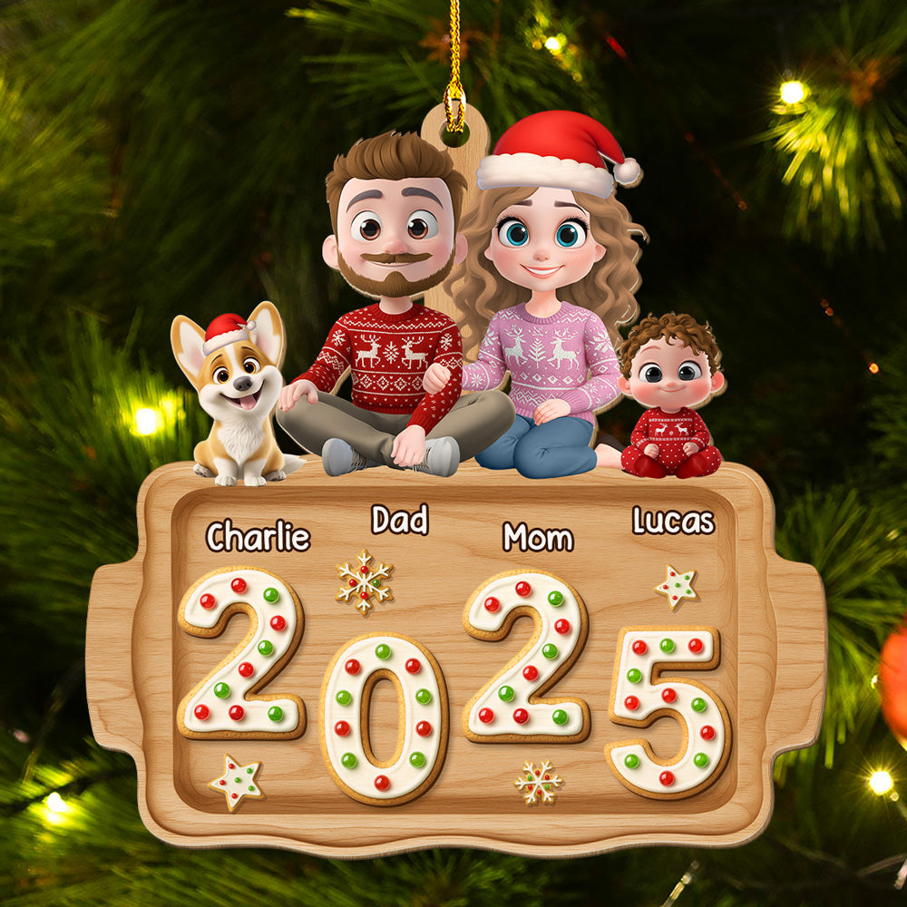 Family Cookies Dreams - Personalized Custom 3D Effect Wood Ornament