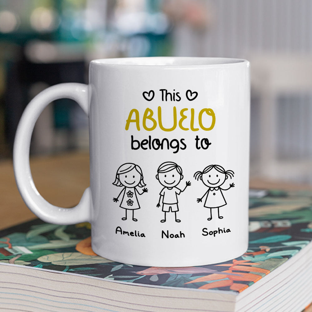 This Grandpa Belongs To Us - Personalized Custom Coffee Mug