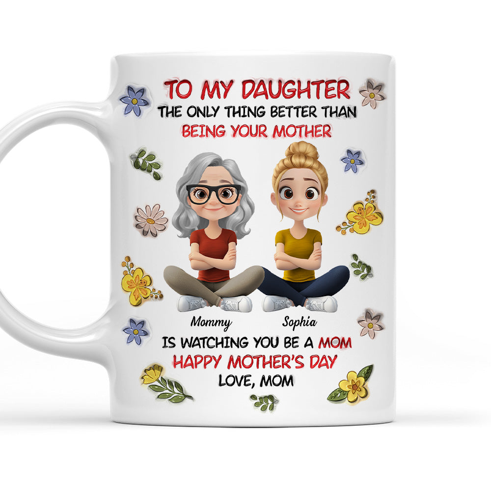 To My Daughter With Love - Personalized Custom 3D Inflated Effect Mug