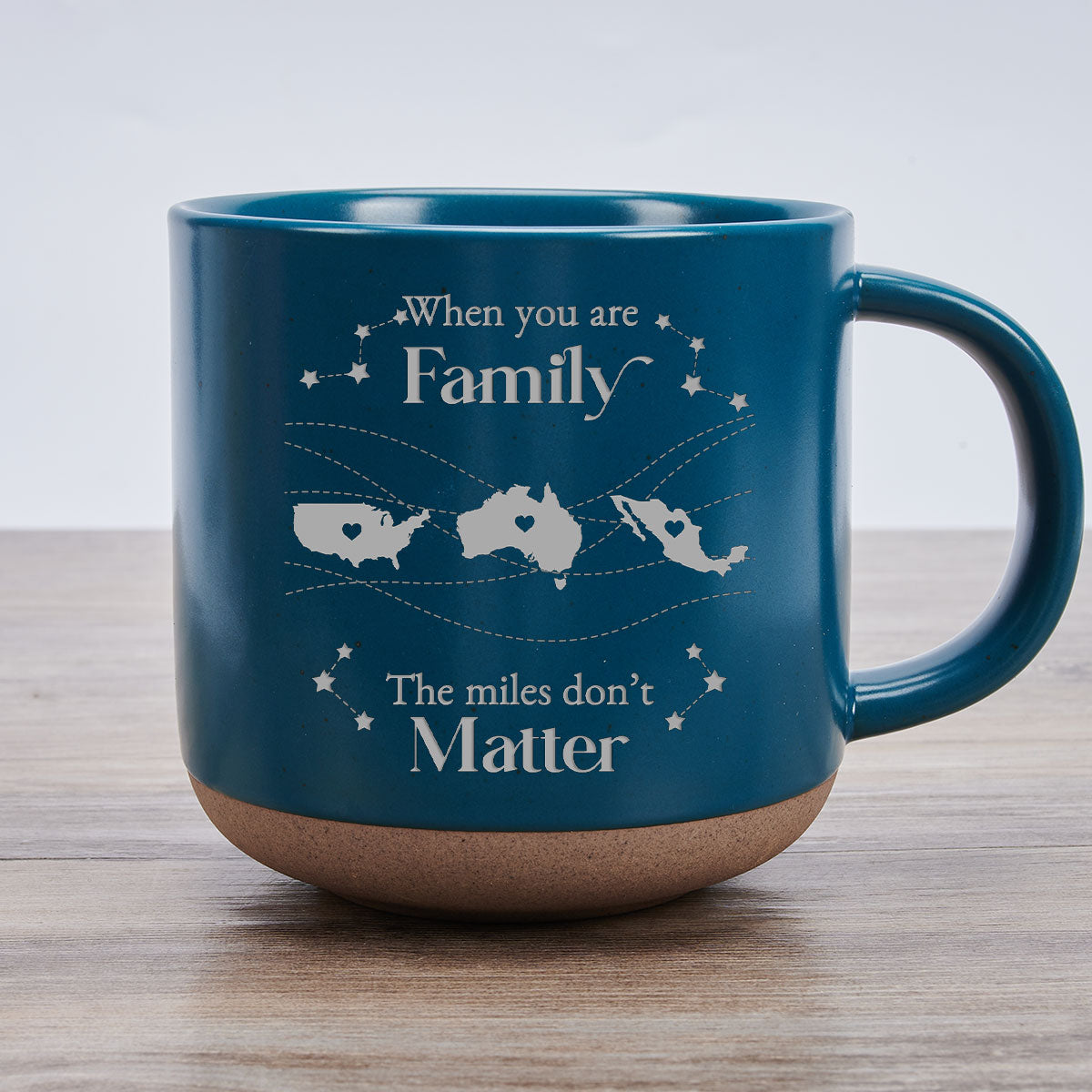 When You Are Family, Distance Does Not Matter International Version - Personalized Custom Pottery Mug