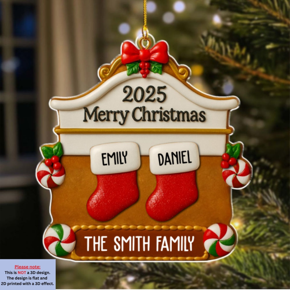 Christmas Family Stocking - Personalized Custom Acrylic Ornament