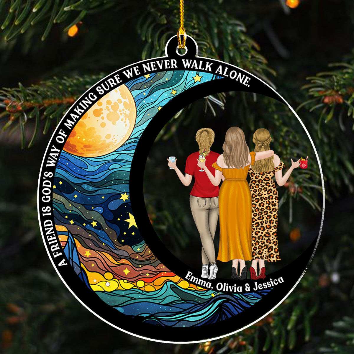 Friends Never Walk Alone - Personalized Custom Acrylic Ornament