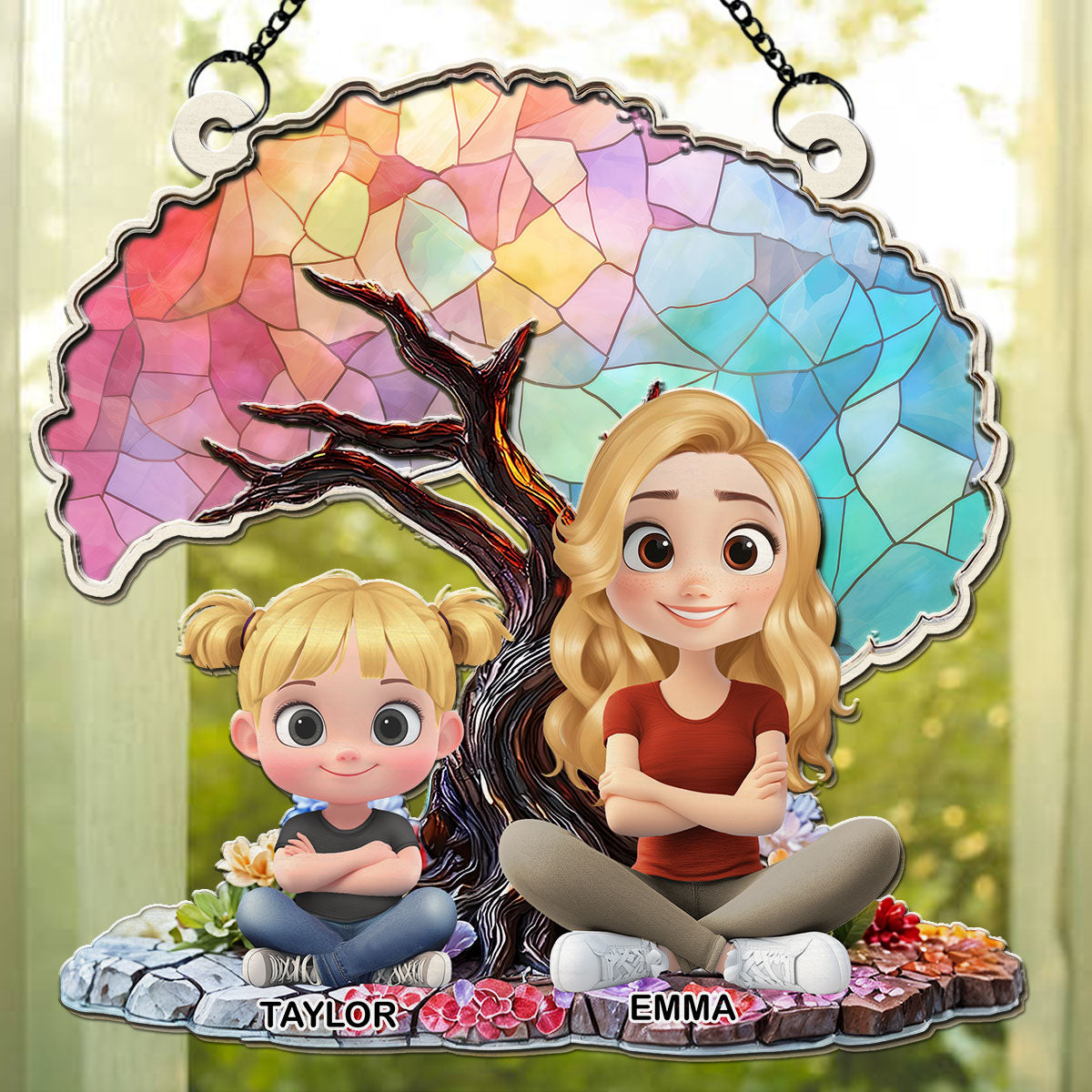 Happy Mom Of Us - Personalized Custom Suncatcher