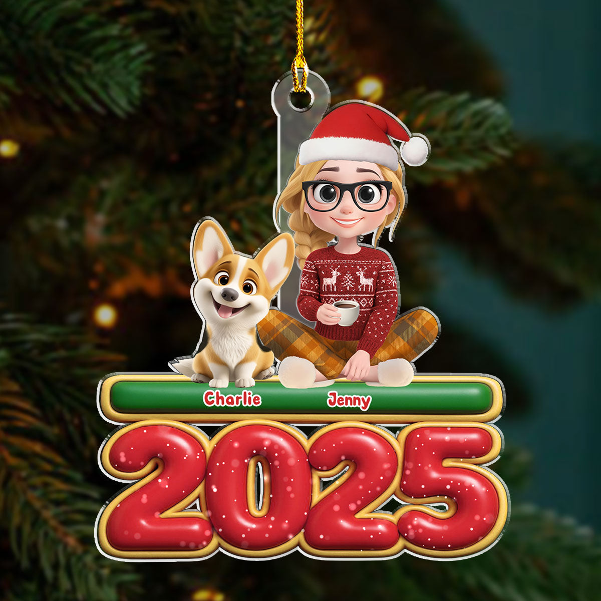 Me And My Dog - Personalized Custom Acrylic Ornament