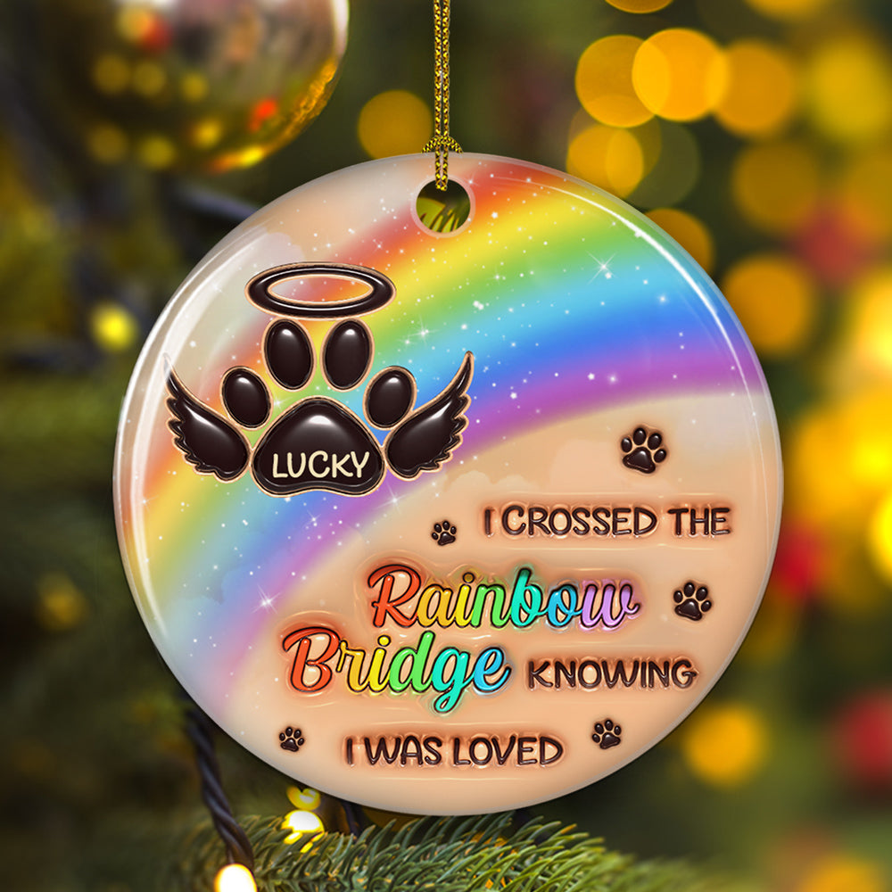 I Wish The Rainbow Bridge Had Visiting Hours - Personalized Custom 3D Inflated Effect Ceramic Ornament