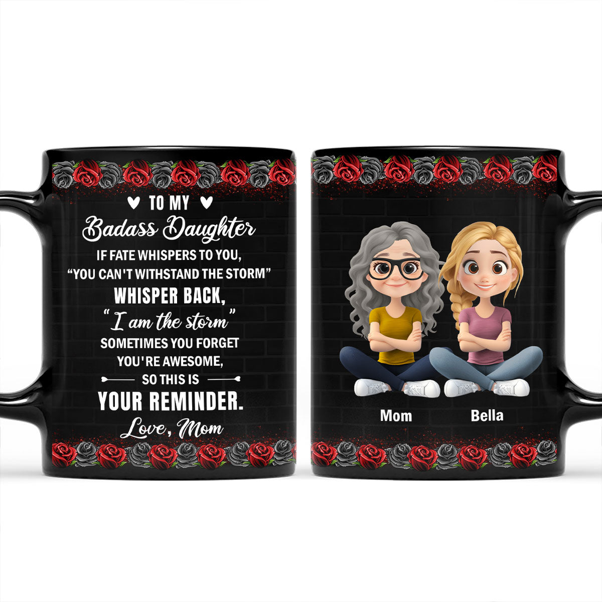 To My Badass Daughter - Personalized Custom Coffee Mug