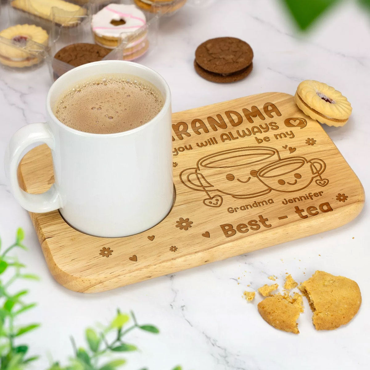 Grandma You Will Always Be My Best - Personalized Custom Wooden Treat Board