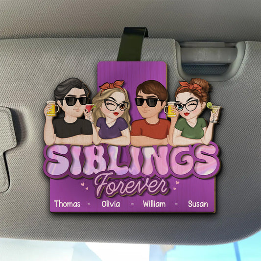 Brother And Sister Forever - Personalized Custom Car Visor Clip