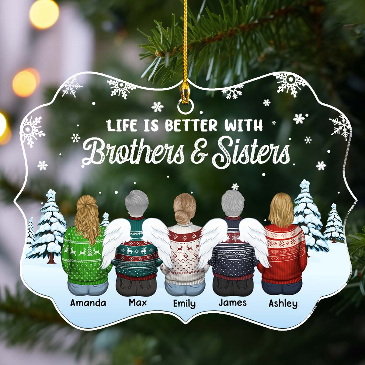 The Love Between Brothers And Sisters Is Forever - Personalized Custom Acrylic Ornament