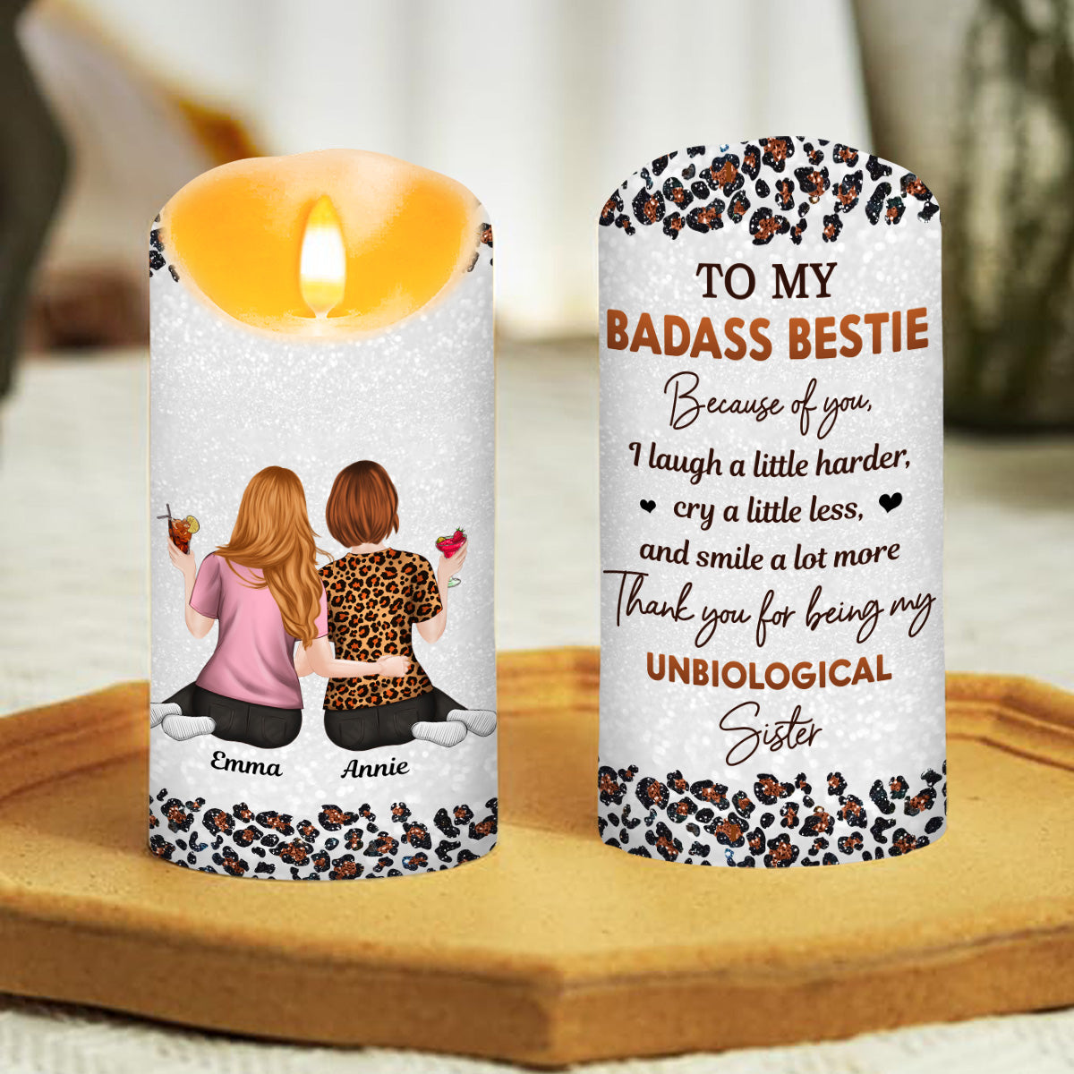 To My Badass Bestie - Personalized Custom LED Candle