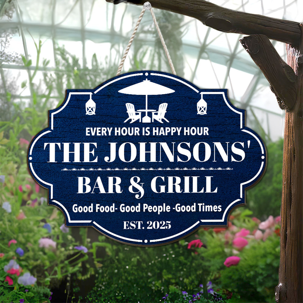Happy Hour - Personalized Custom Wood Sign