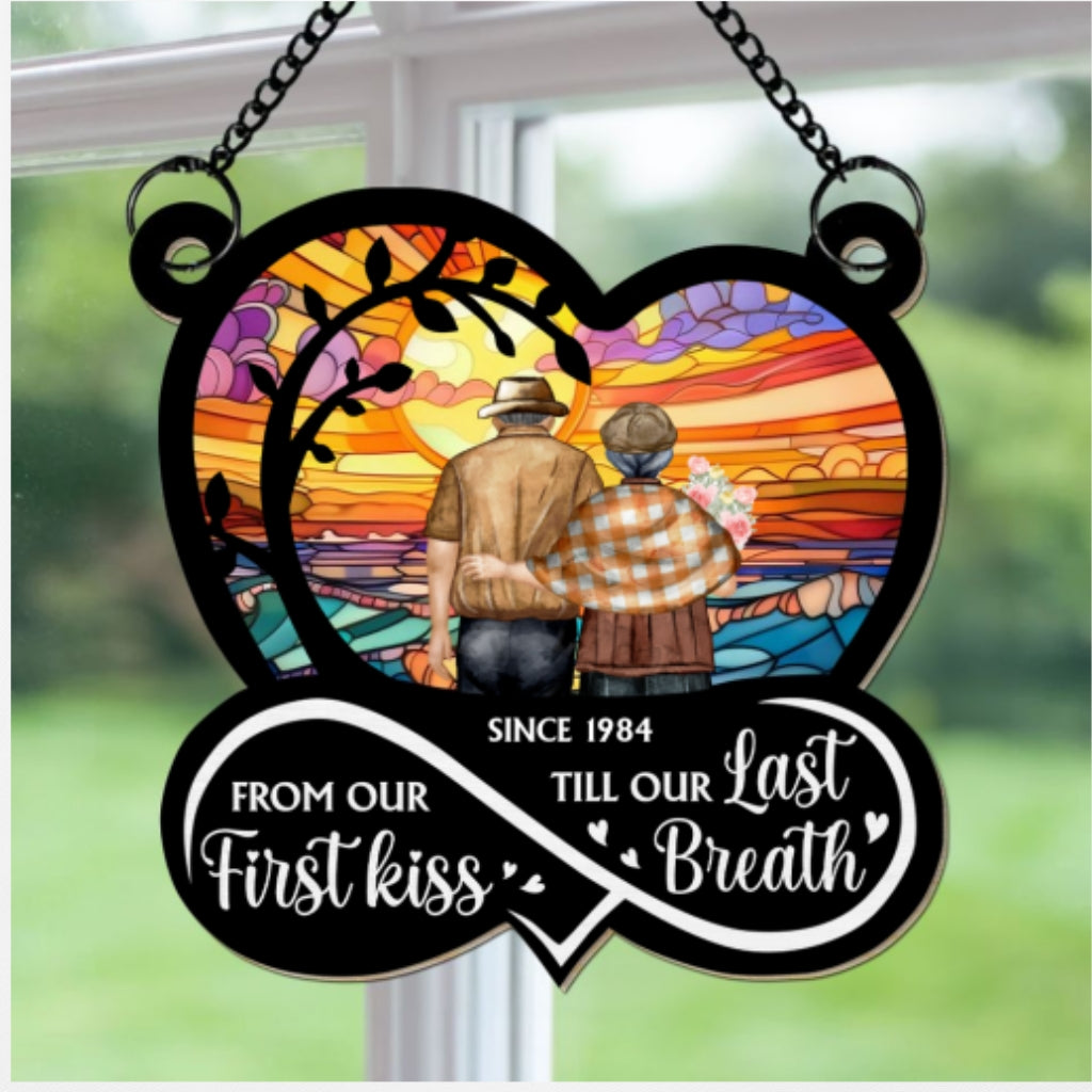 Our First Kiss - Personalized Custom Suncatcher