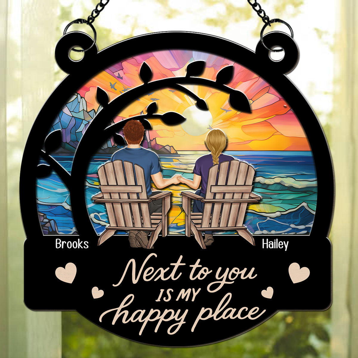 Next To You Feels Perfect - Personalized Custom Suncatcher