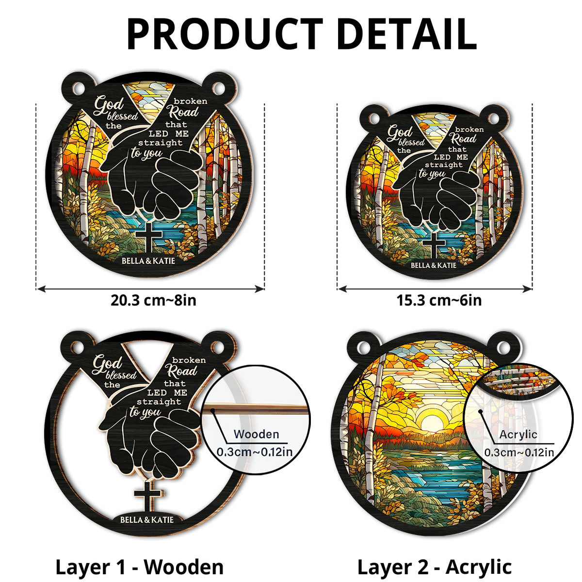 God Blessed The Broken Road - Personalized Custom Suncatcher