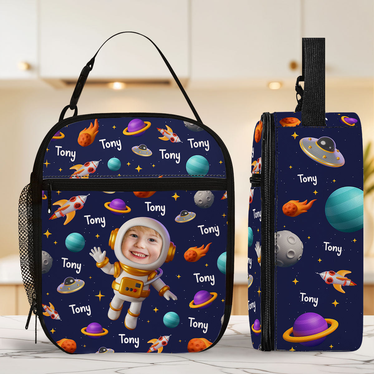 Astronaut In Space - Personalized Custom Insulated Lunch Bag