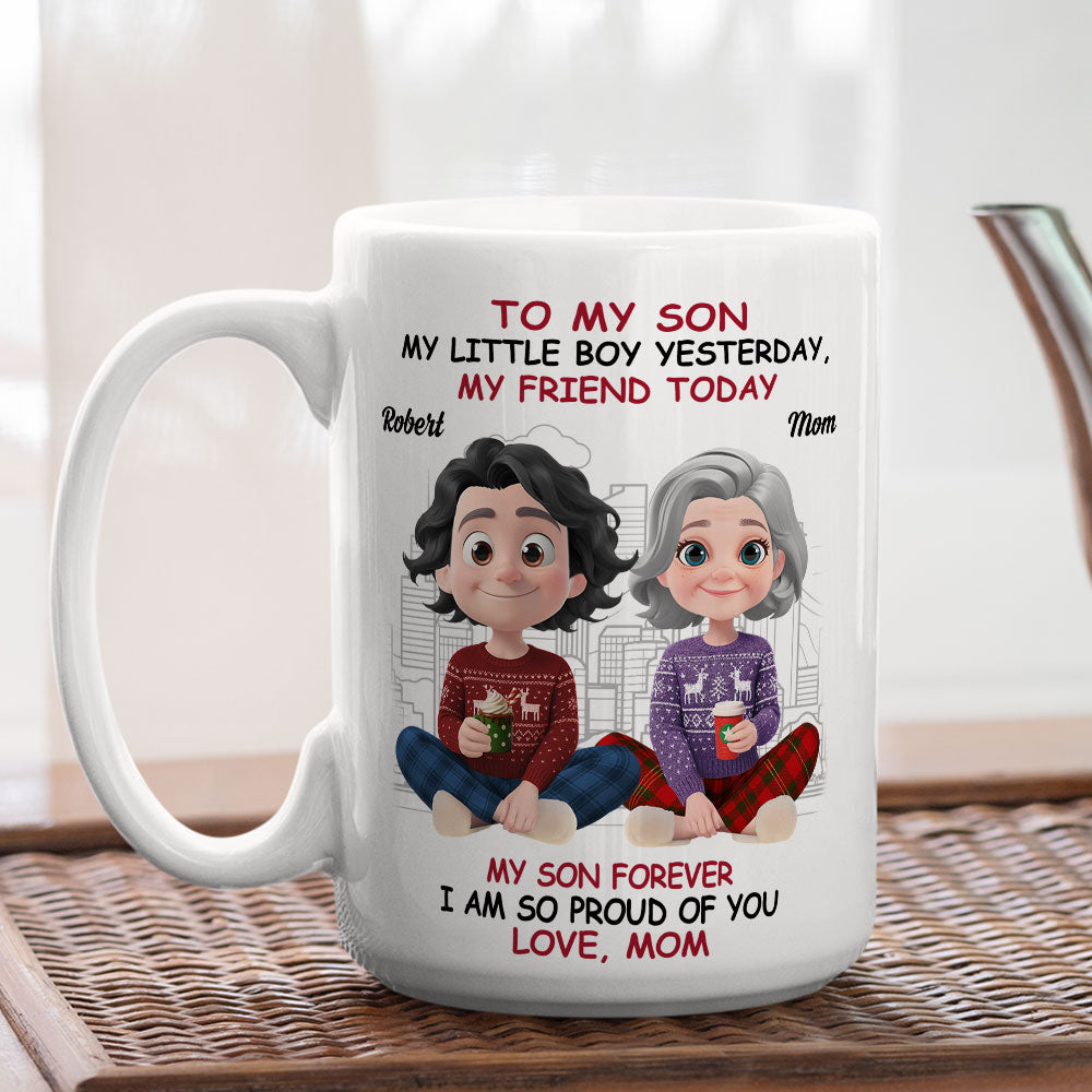 My Little Boy My Strength - Personalized Custom Coffee Mug