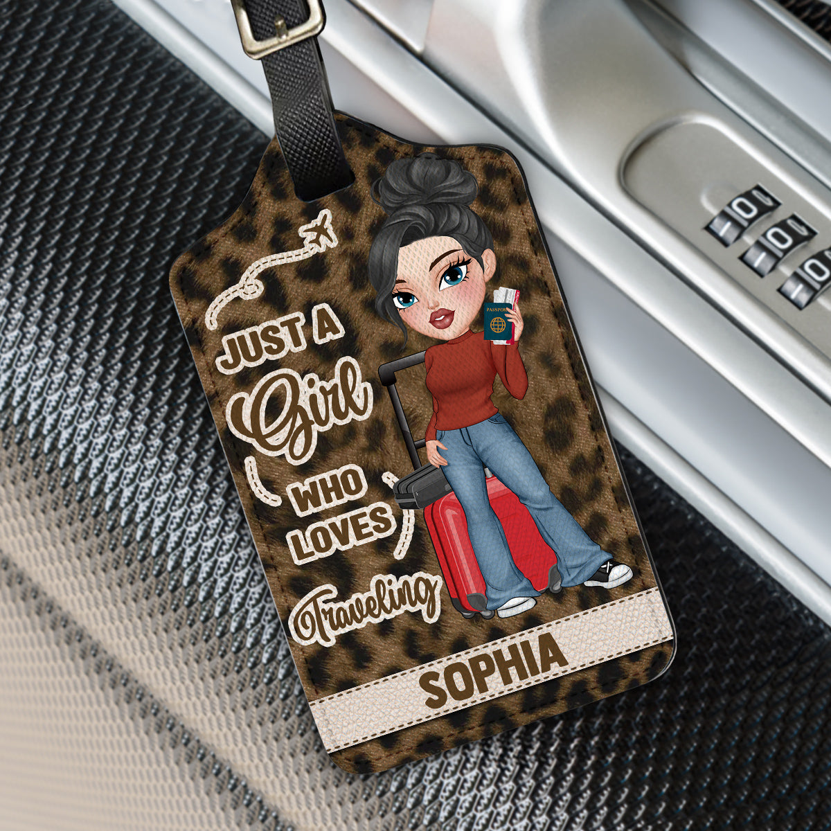 A Girl Loves Traveling - Gift For Traveling Lovers - Personalized Luggage Tag