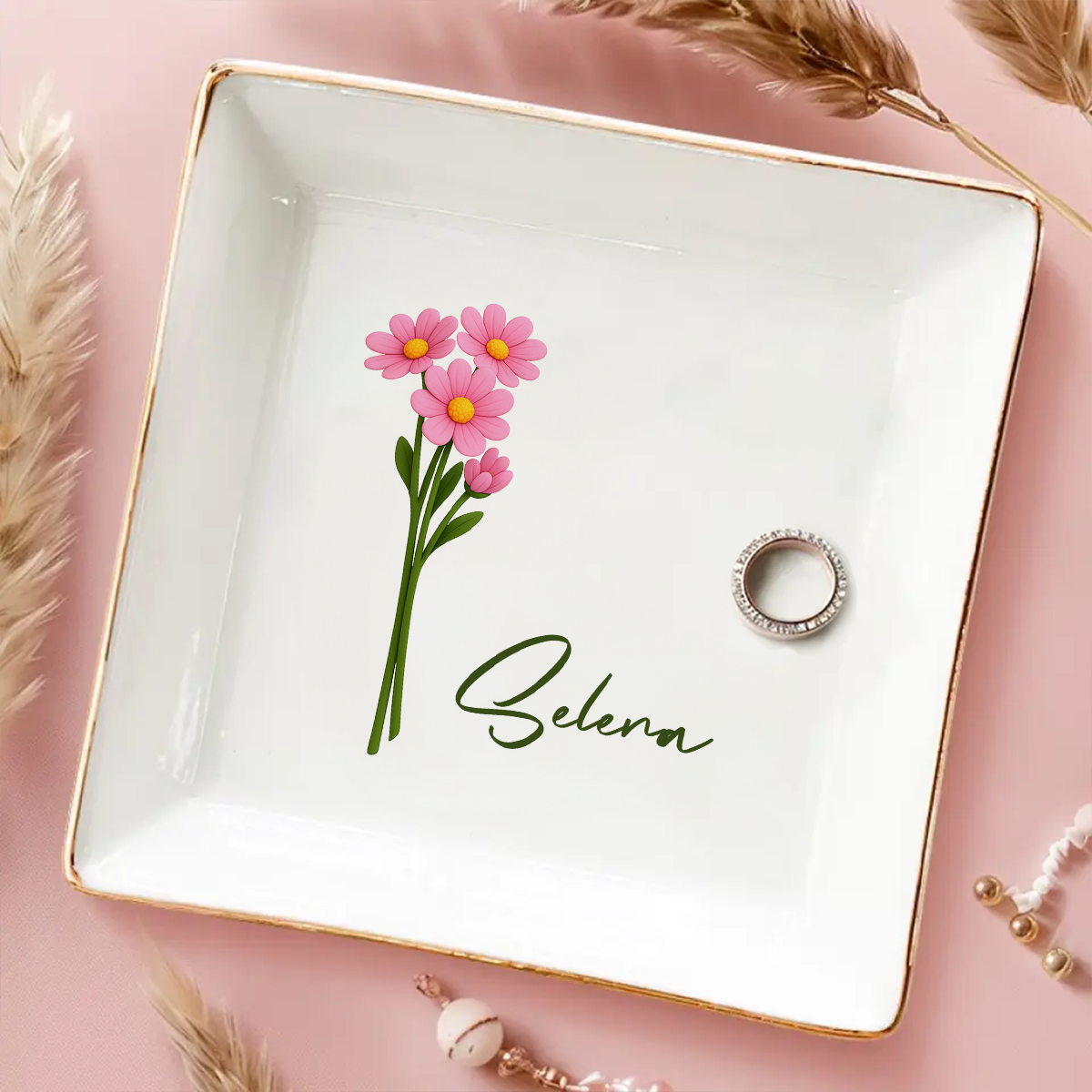 Friends Are Flowers That Never Fade 2 - Personalized Custom Jewelry Dish
