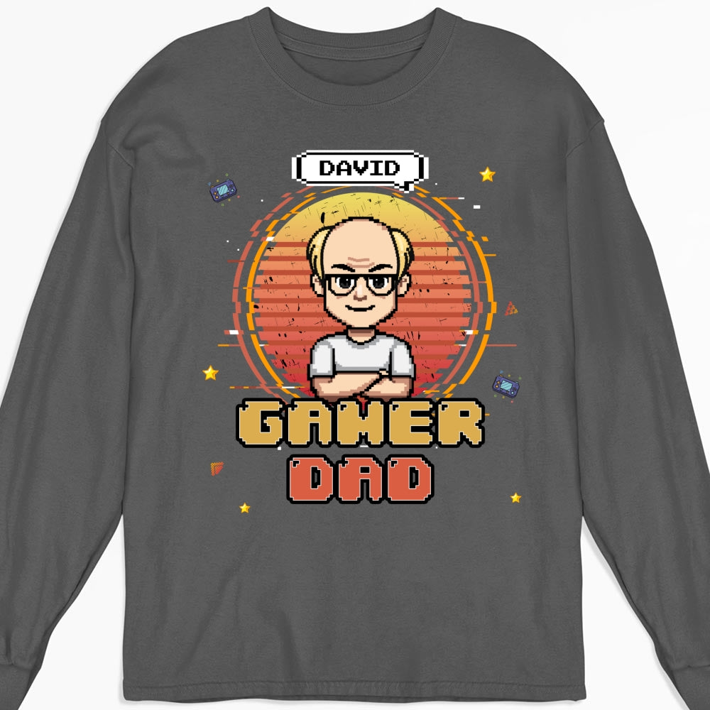 Retro Gamer Dad - Personalized Custom Shirt