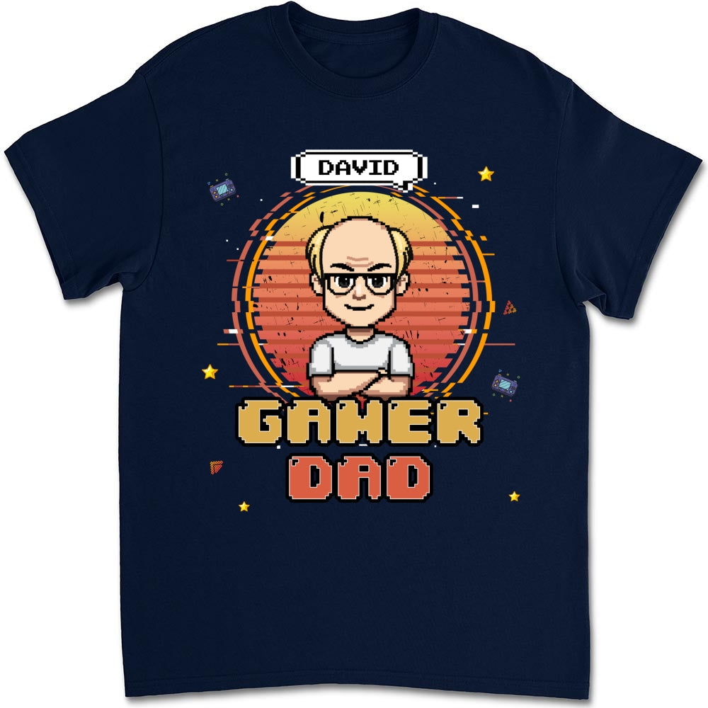 Retro Gamer Dad - Personalized Custom Shirt