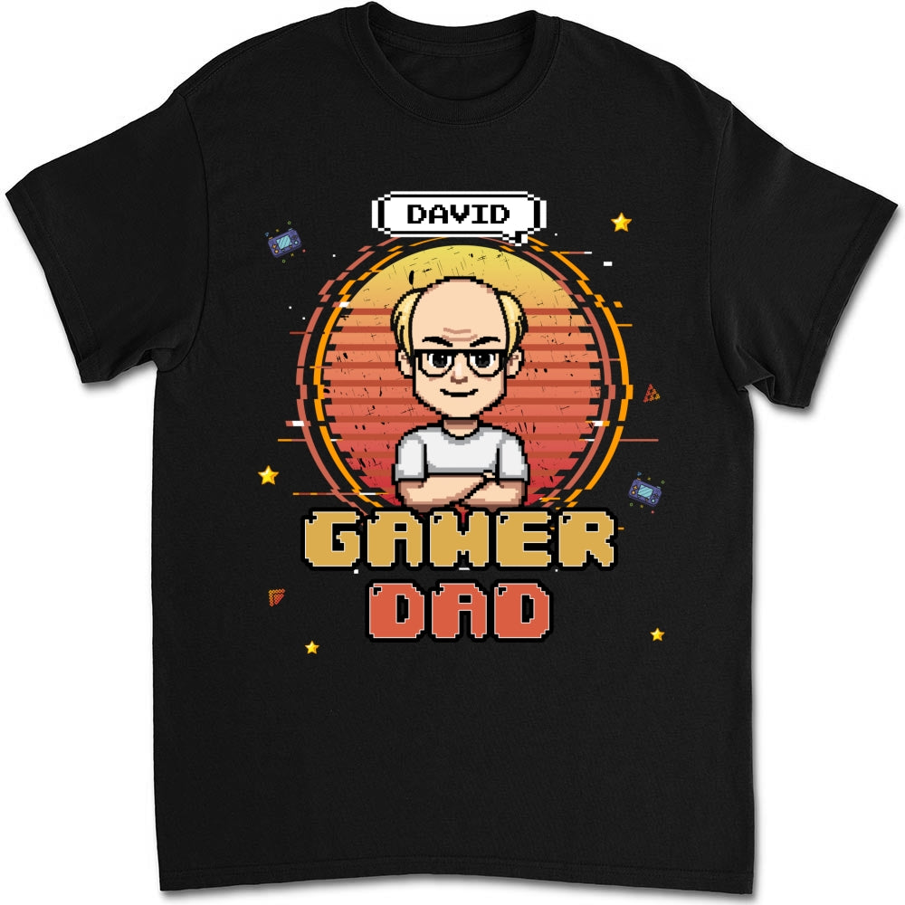 Retro Gamer Dad - Personalized Custom Shirt