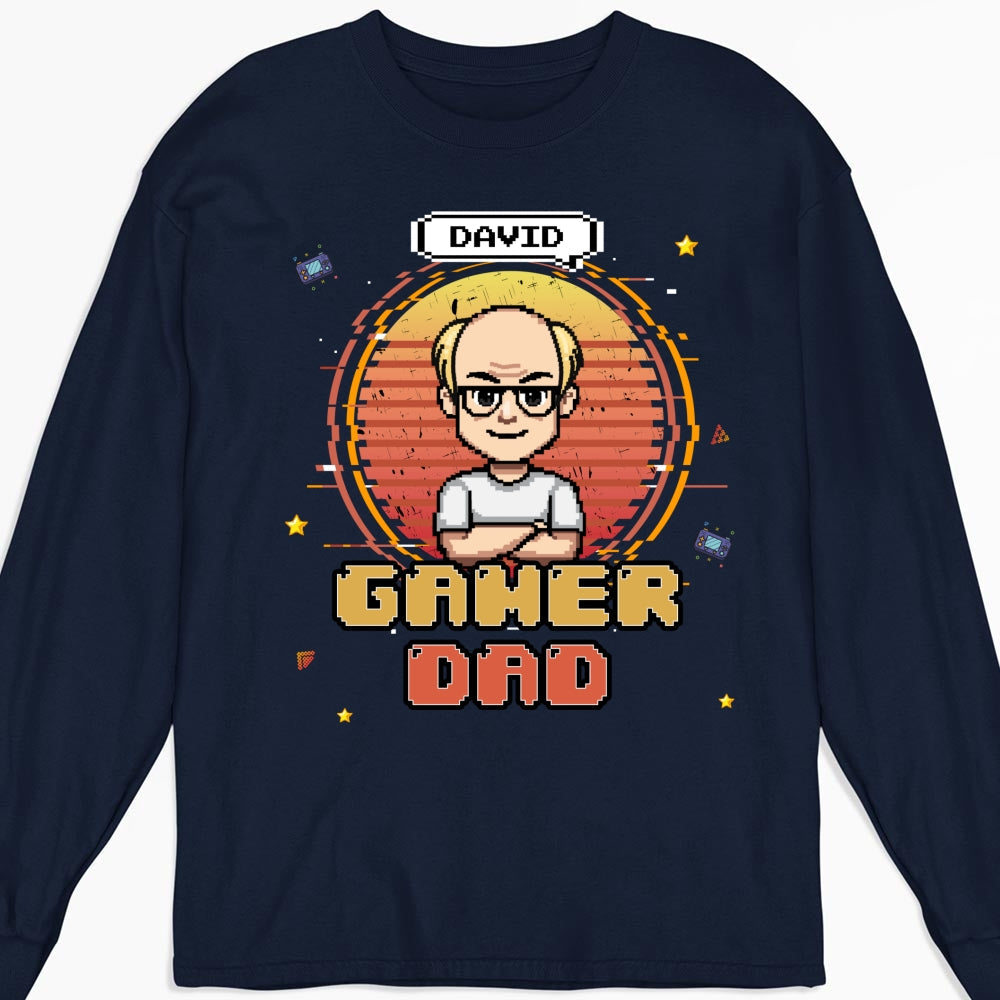 Retro Gamer Dad - Personalized Custom Shirt