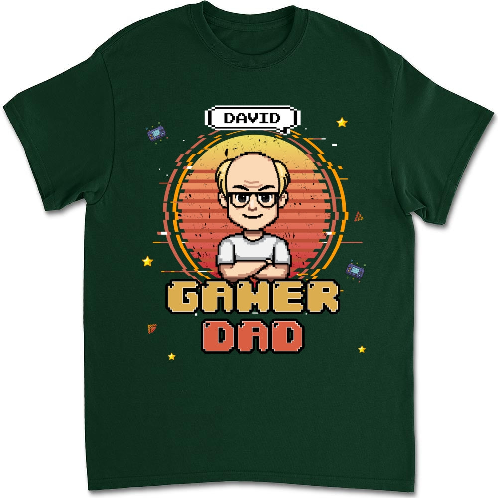 Retro Gamer Dad - Personalized Custom Shirt