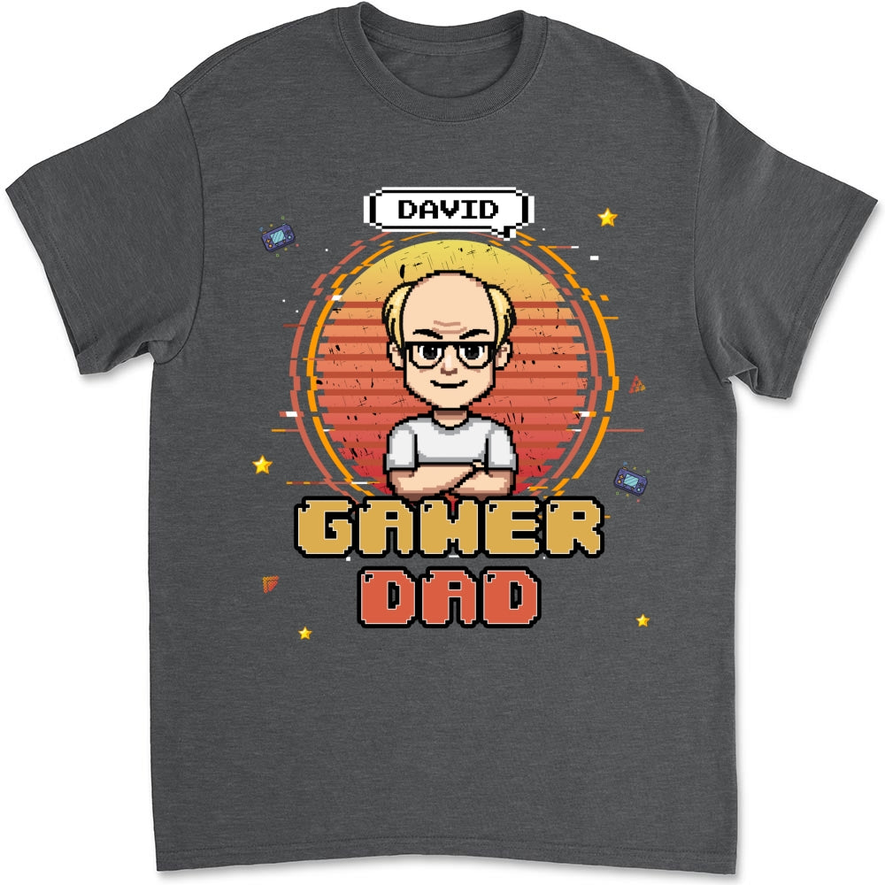 Retro Gamer Dad - Personalized Custom Shirt