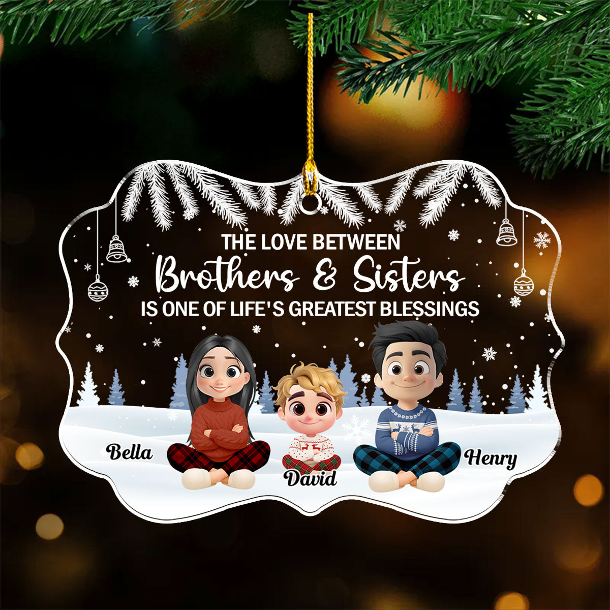 The Blessing Of Being Siblings - Personalized Custom Acrylic Ornament