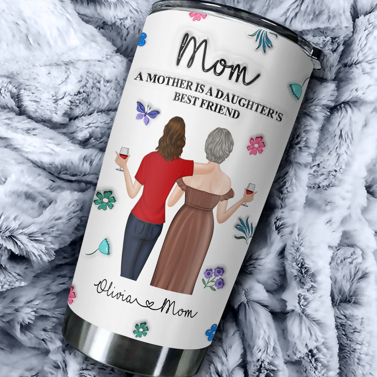 Love You More Than Words - Personalized Custom 3D Inflated Effect Tumbler