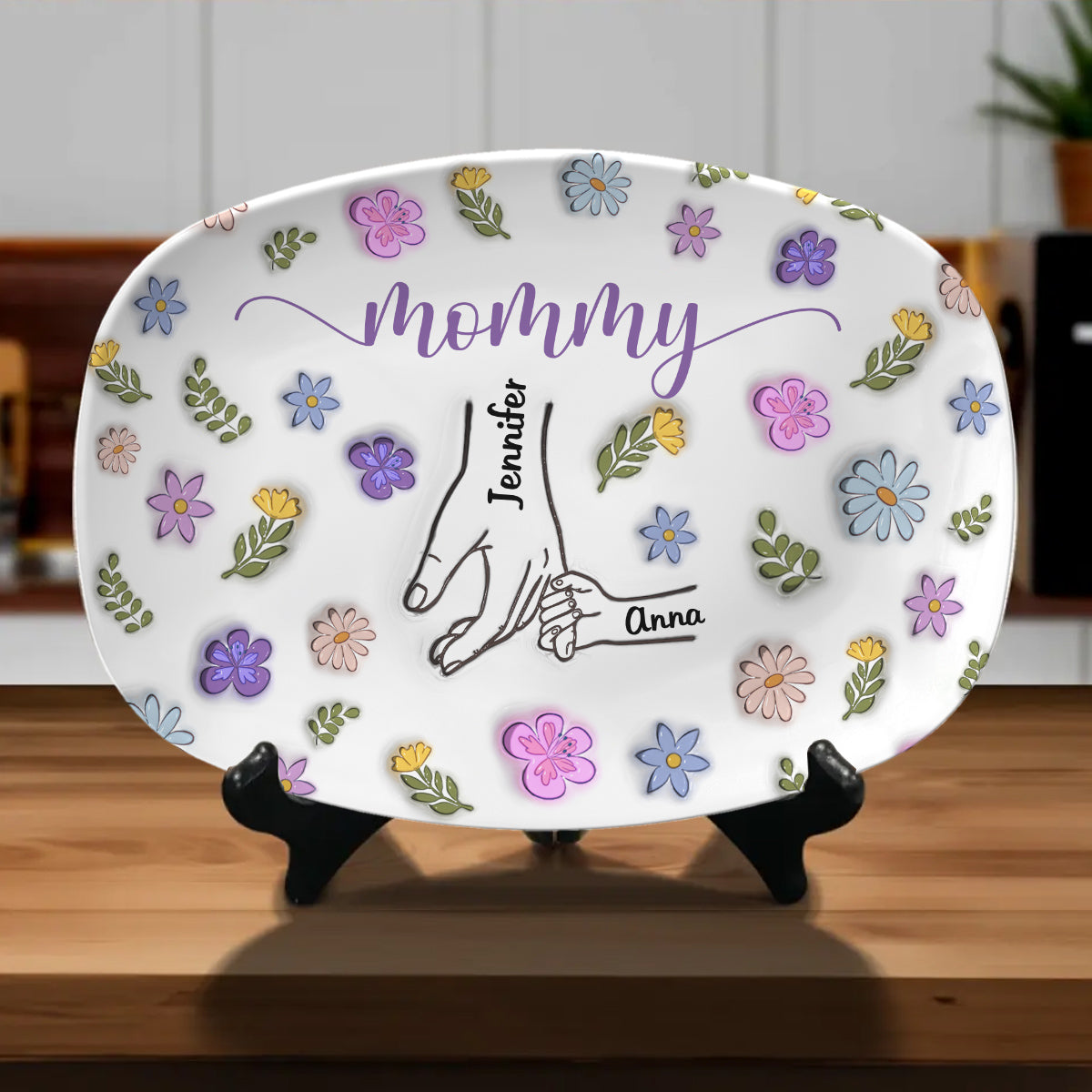 You Hold My Hand And My Heart - Personalized Custom 3D Inflated Effect Platter