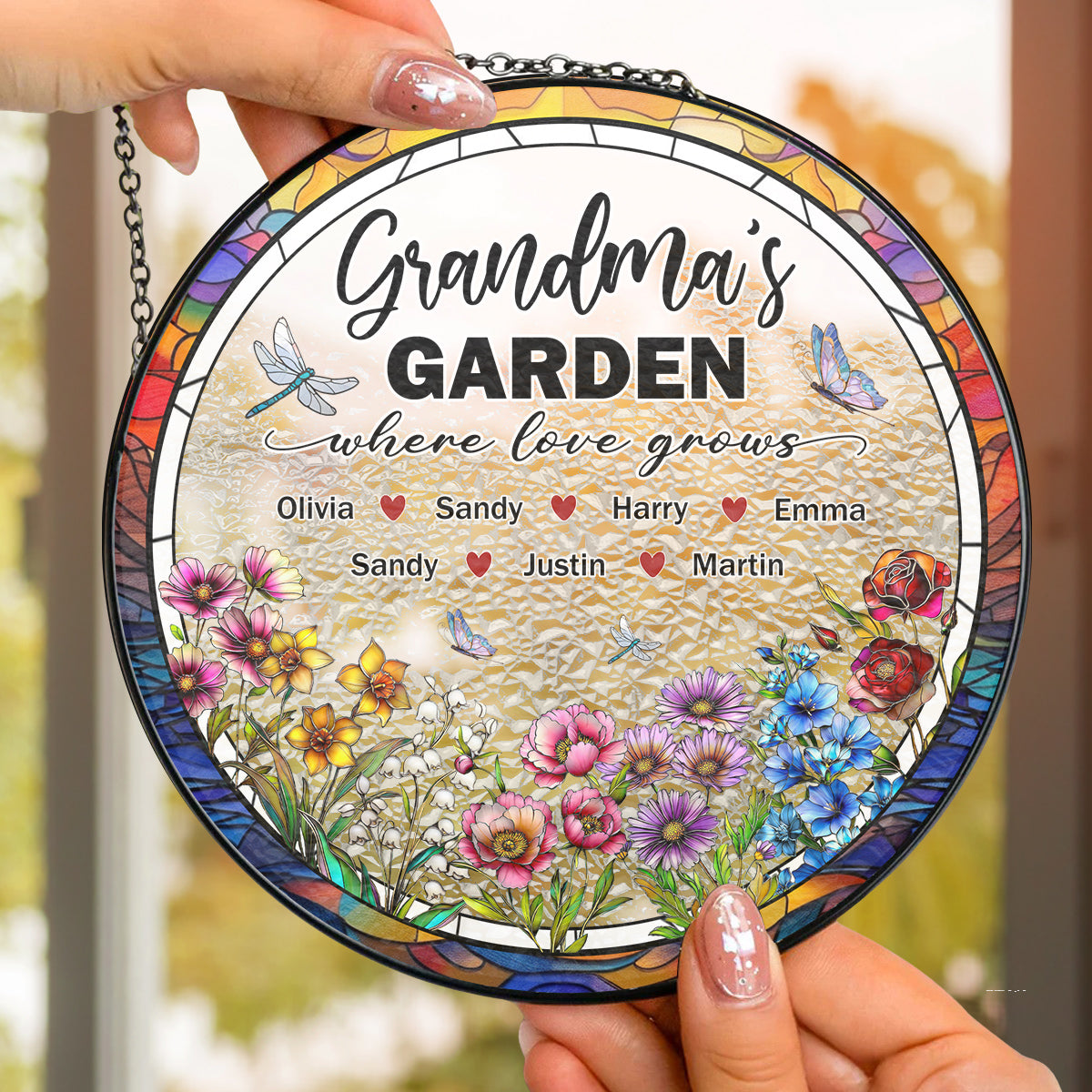 Grandma Garden - Personalized Custom Window Hanging Suncatcher