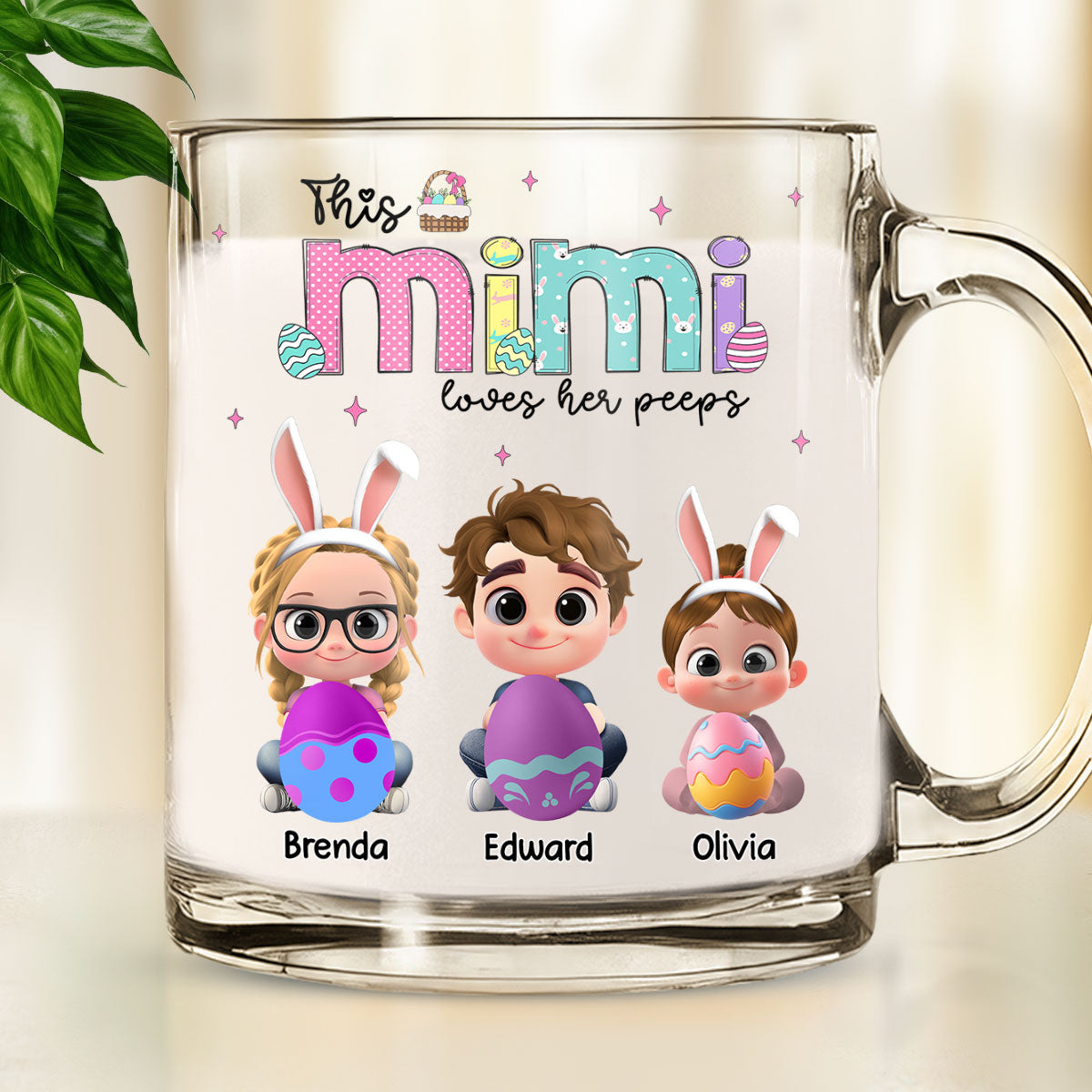 This Grandma Loves Her Peeps - Personalized Custom Glass Mug