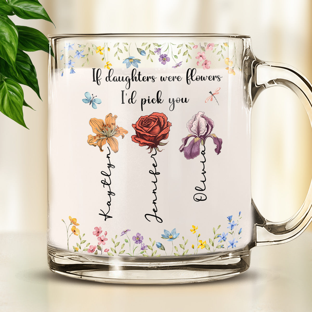 The Treasure Of A Mother Is Her Daughter - Personalized Custom Glass Mug