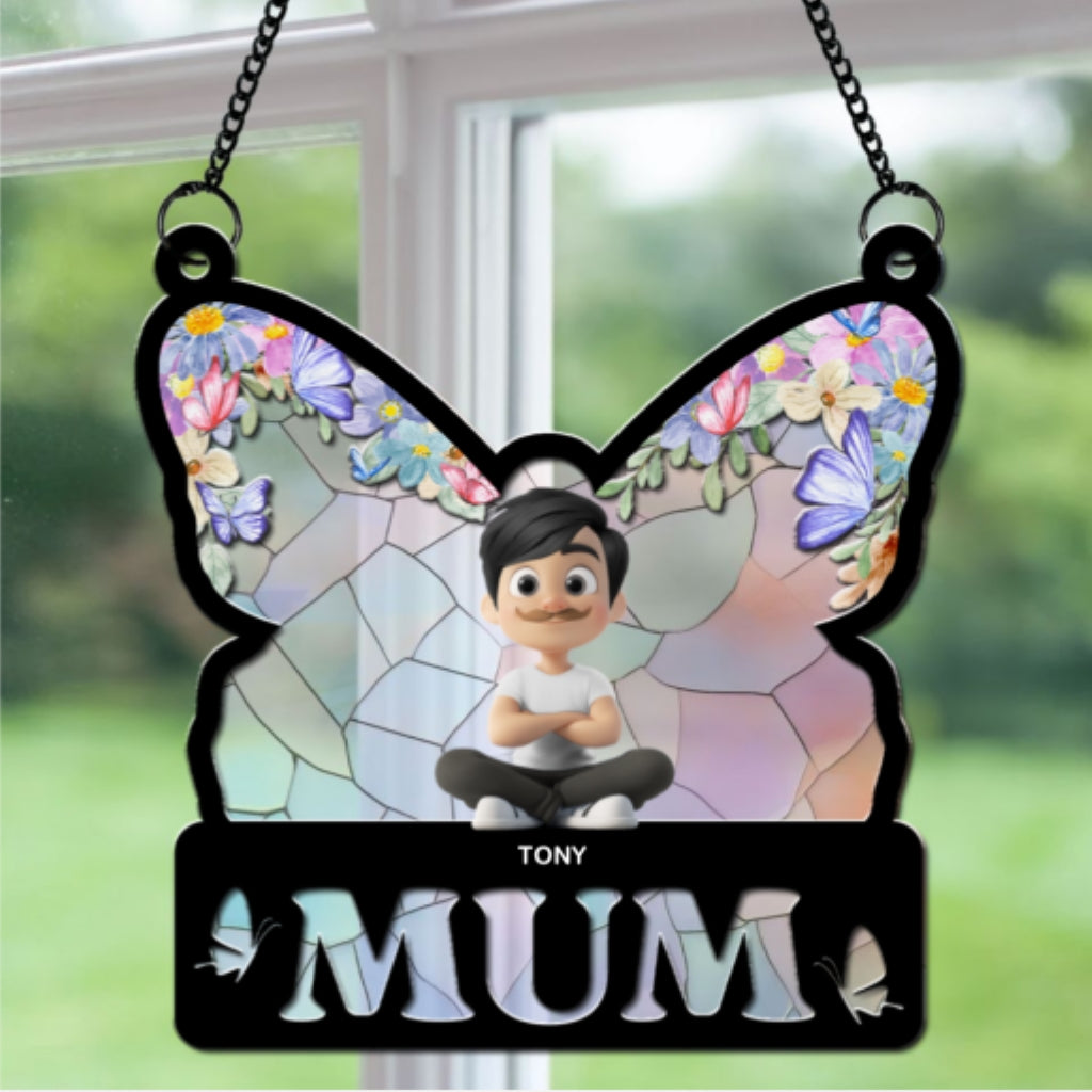 Grandma Mom You Are The Reason Behind My Smile - Personalized Custom Suncatcher
