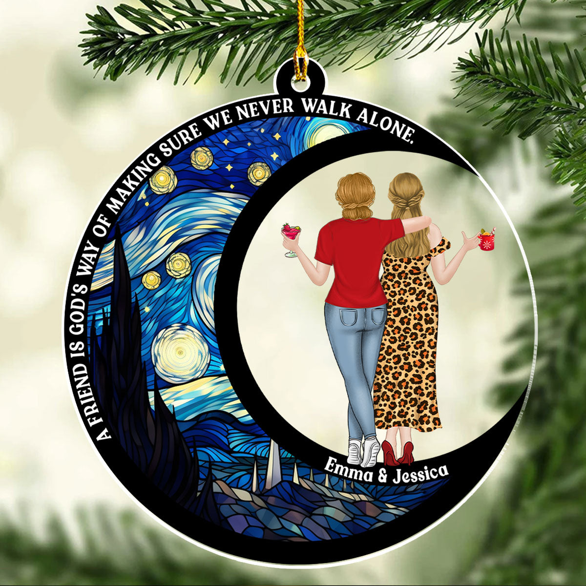 Friends Never Walk Alone - Personalized Custom Acrylic Ornament