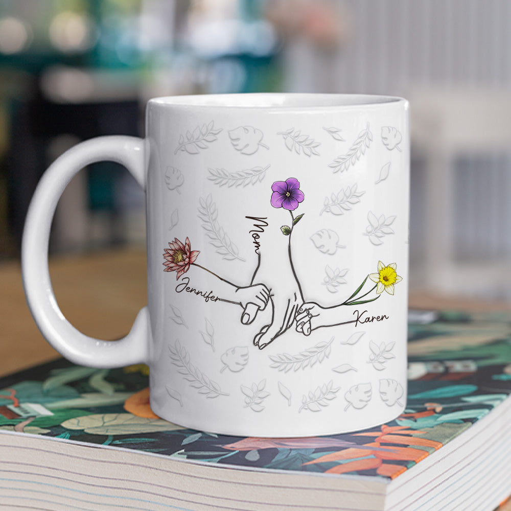 Hand In Hand, Heart In Heart - Personalized Custom 3D Inflated Effect Mug